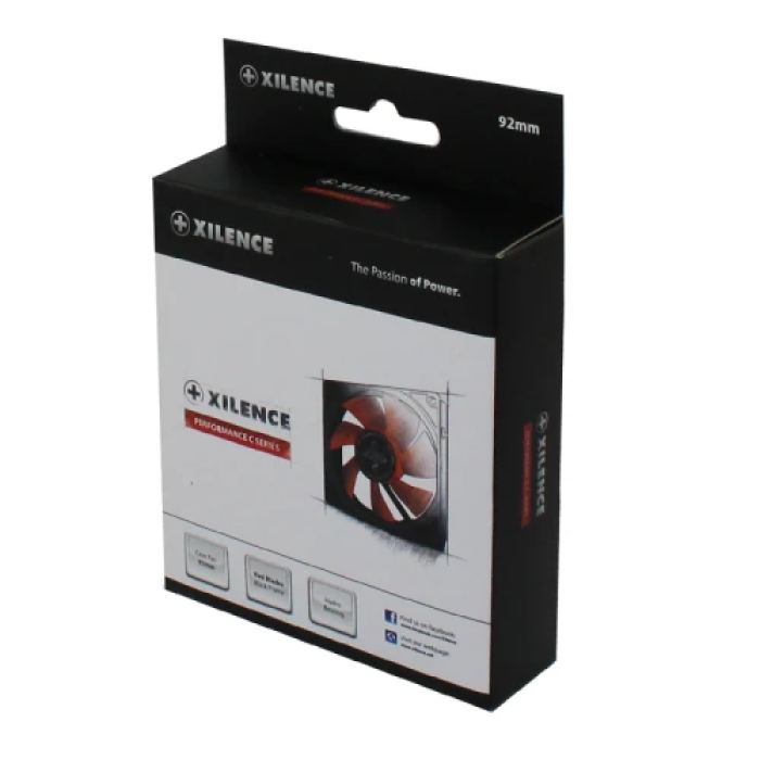 Вентилятор 92 мм, Xilence XF038, Black/Red, гідродинамічний підшипник, 92x92x25 мм, 1500 об/хв, 17.8 dB, 3-pin/Molex