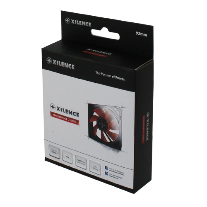 Вентилятор 92 мм, Xilence XF041, Black/Red, PWM, підшипник рідинного ковзання, 92x92x25 мм, 900-1800 об/хв, до 22 dB, 4-pin