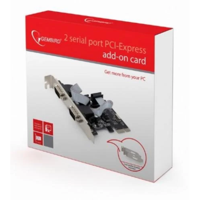 Контролер Gembird PCI-E x1, 2xCOM (RS232), чіп WCH382 (SPC-22)