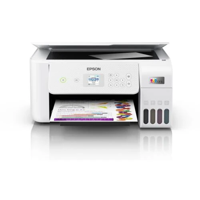 БФП струменевий кольоровий A4 Epson L3266, White, WiFi, 5760х1440 dpi, до 33/15 стор/хв, РК-екран 3.7 см, USB, вбудоване СБПЧ, чорнило Epson 103 (C11CJ66411)
