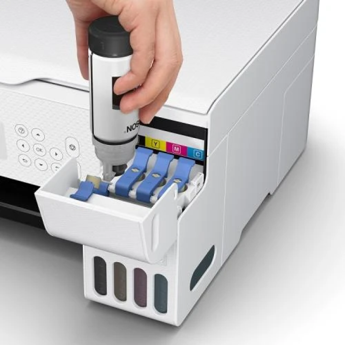 БФП струменевий кольоровий A4 Epson L3266, White, WiFi, 5760х1440 dpi, до 33/15 стор/хв, РК-екран 3.7 см, USB, вбудоване СБПЧ, чорнило Epson 103 (C11CJ66411)