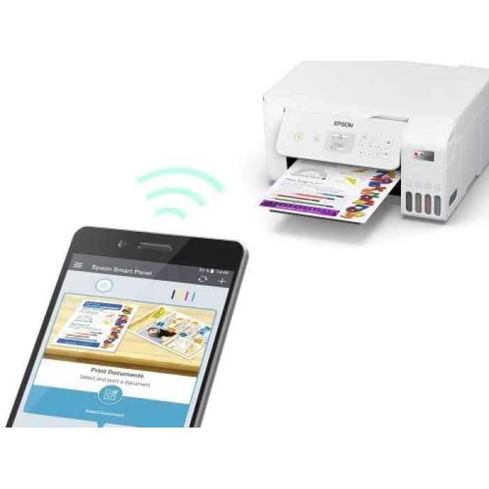 БФП струменевий кольоровий A4 Epson L3266, White, WiFi, 5760х1440 dpi, до 33/15 стор/хв, РК-екран 3.7 см, USB, вбудоване СБПЧ, чорнило Epson 103 (C11CJ66411)