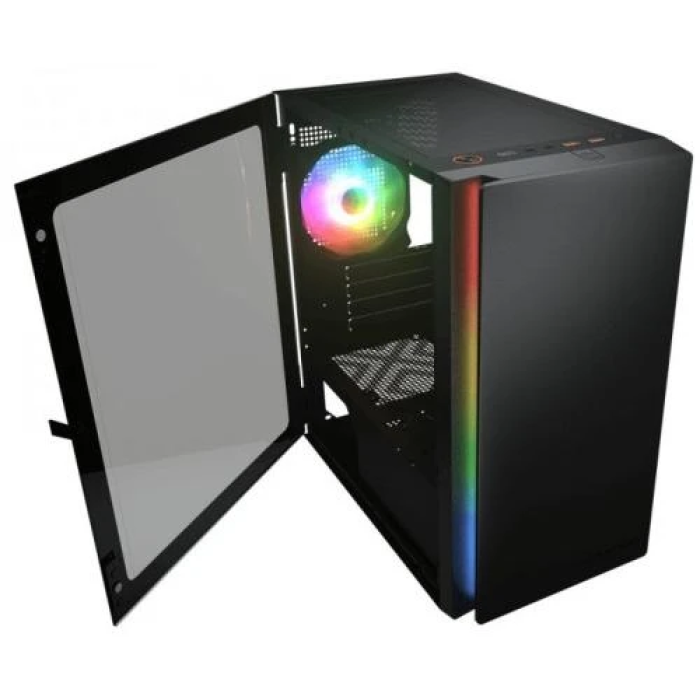 Корпус Cougar Purity RGB Black, без БЖ, Micro ATX / Mini ITX, USB 3.0 x2, USB 2.0 x1, RGB підсвічування, 1x120 ARGB, загартоване скло, 200x392x360 мм