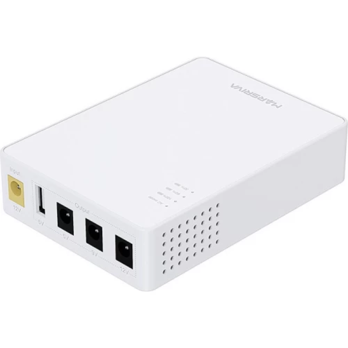 Джерело безперебійного живлення для роутера Marsriva KP3, White, 10000 mAh (36Wh), 1xDC (12V/1.5A), 1xDC (9V/2.0A), 1xDC (5V/2.1A), 1xUSB (5V/2.1A)