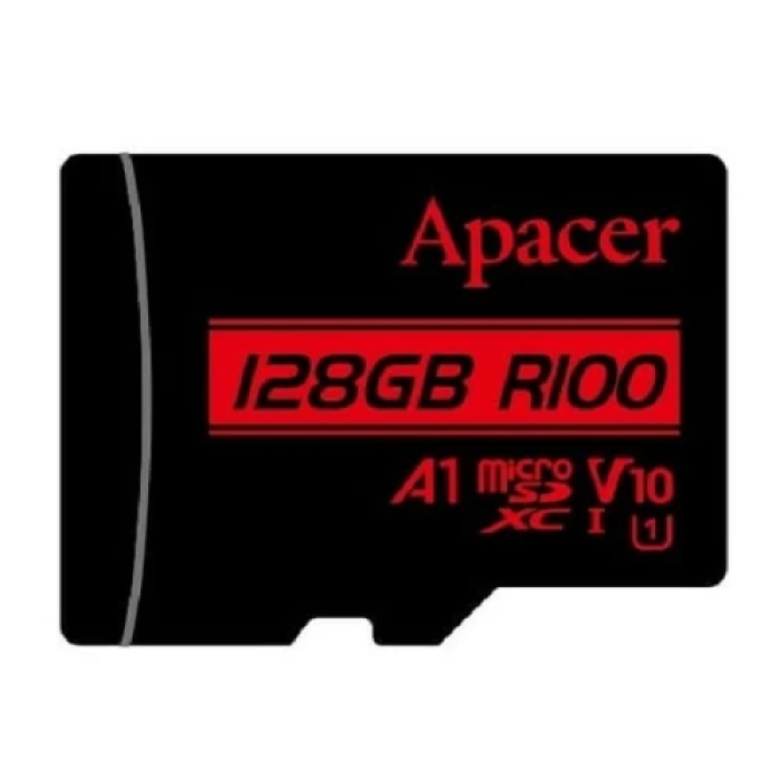 Карта пам'яті microSDXC, 128Gb, Apacer R100, Class10 UHS-I U1 V10 A1, без адаптера, до 100 МБ/с (AP128GMCSX10UB-RA)
