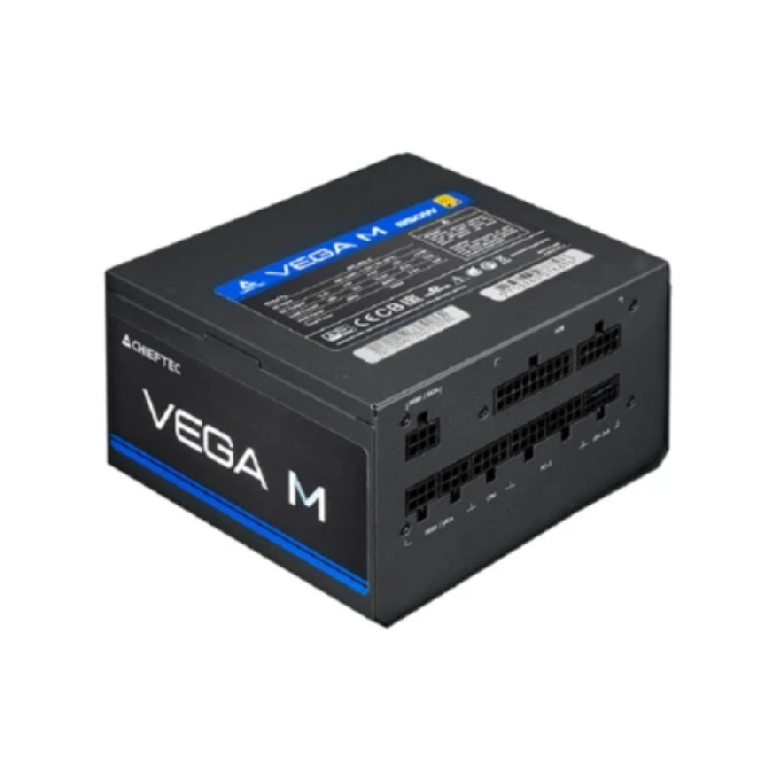 Блок живлення 1000 Вт, Chieftec VEGA M, Black, модульний, 80+ Gold, 135 мм FDB, 3xMolex / 6xSATA / 1x16-pin / 4x6+2-pin / 2x4+4-pin / 1x20+4-pin, захист AFC/OPP/OTP/OVP/SCP/SIP/UVP/OCP, ATX 12V 3.1 (PPG-1000-C)