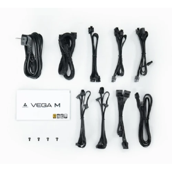 Блок живлення 1000 Вт, Chieftec VEGA M, Black, модульний, 80+ Gold, 135 мм FDB, 3xMolex / 6xSATA / 1x16-pin / 4x6+2-pin / 2x4+4-pin / 1x20+4-pin, захист AFC/OPP/OTP/OVP/SCP/SIP/UVP/OCP, ATX 12V 3.1 (PPG-1000-C)