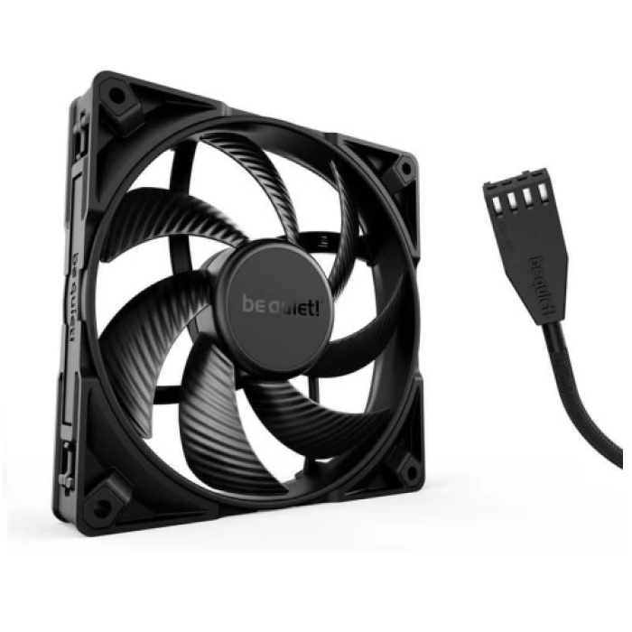 Вентилятор 140 мм, be quiet! Silent Wings Pro 4, Black, 140х140х25 мм, до 2400 об/хв, до 36.8 дБ, 4-pin (PWM, 50 см), гідродинамічний підшипник (BL099)
