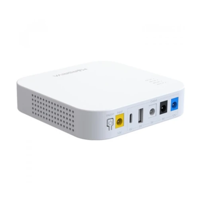 Джерело безперебійного живлення для роутера Marsriva KP4, White, 10000 mAh (36Wh), 1xDC (12V/1.5A), 1xDC (9V/2.0A), 1xDC (5V/2.1A), 1xUSB (5V/2.1A), 1xType-C (5V/2.1A)