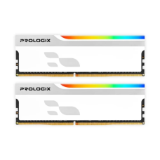 Пам'ять 16Gb x 2 (32Gb Kit) DDR5, 5600 MHz, Prologix Onyx RGB, White, 38-44-44-90, 1.35V, з радіатором (PRO32GB5600YWR5K)