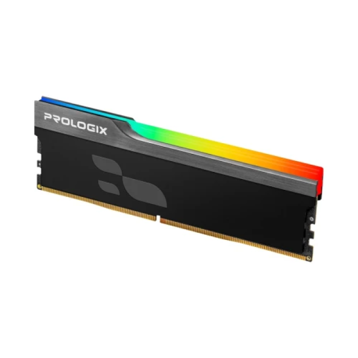 Пам'ять 16Gb DDR5, 5600 MHz, Prologix Onyx RGB, Black, 38-44-44-90, 1.35V, з радіатором (PRO16GB5600YBR5)
