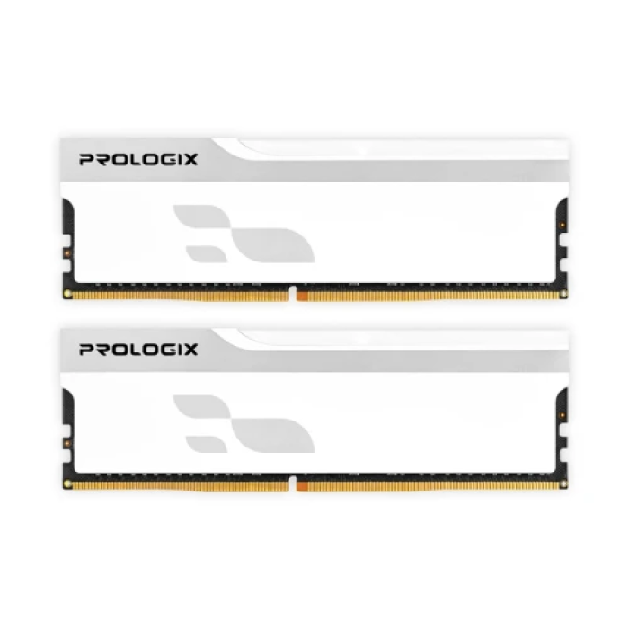 Пам'ять 16Gb x 2 (32Gb Kit) DDR5, 5600 MHz, Prologix Onyx, White, 38-44-44-90, 1.35V, з радіатором (PRO32GB5600YW5K)