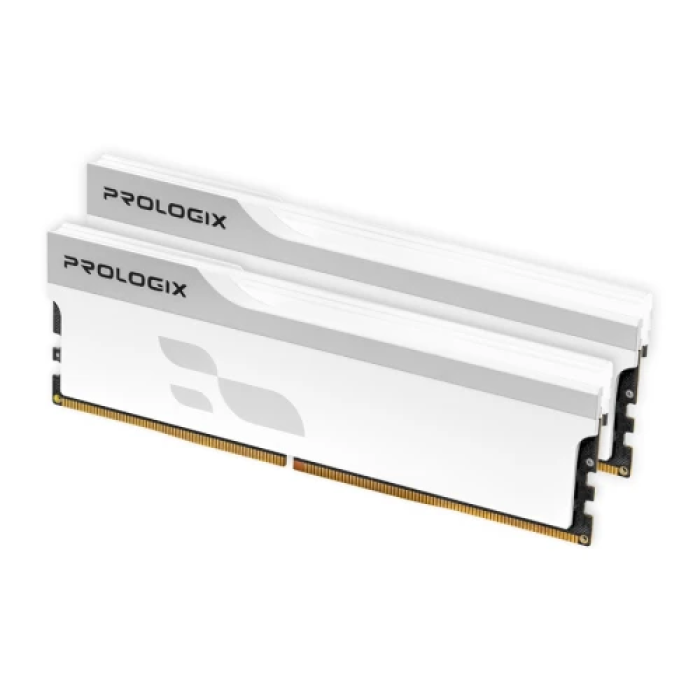 Пам'ять 16Gb x 2 (32Gb Kit) DDR5, 5600 MHz, Prologix Onyx, White, 38-44-44-90, 1.35V, з радіатором (PRO32GB5600YW5K)