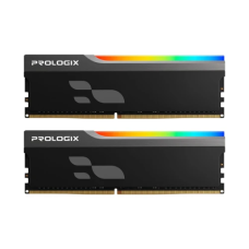 Пам'ять 16Gb x 2 (32Gb Kit) DDR4, 3600 MHz, Prologix Onyx RGB, Black, 18-22-22-42, 1.35V, з радіатором (PRO32GB3600YBR4K)
