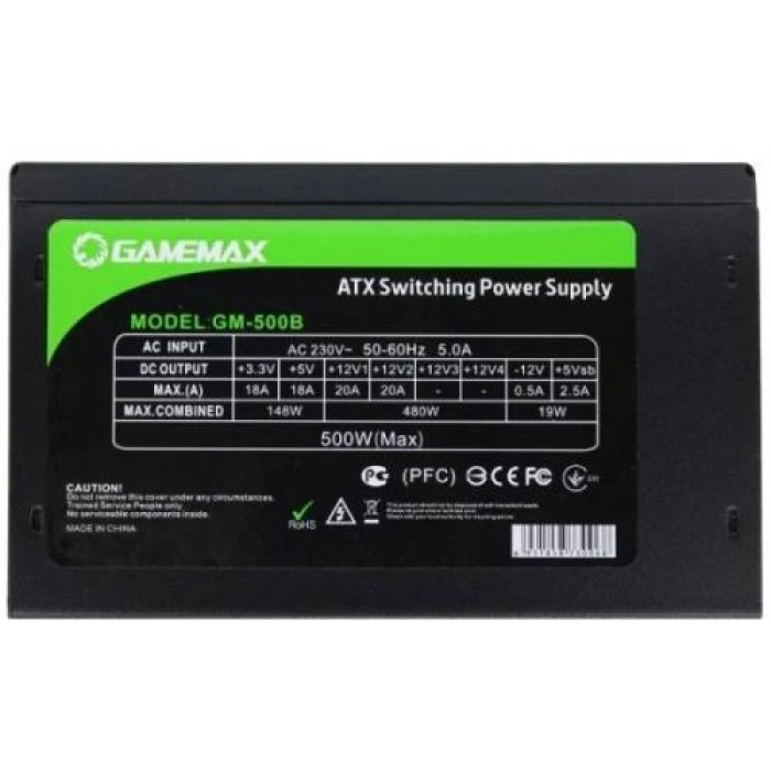 Блок живлення GameMax GM-500B потужністю 500 Вт