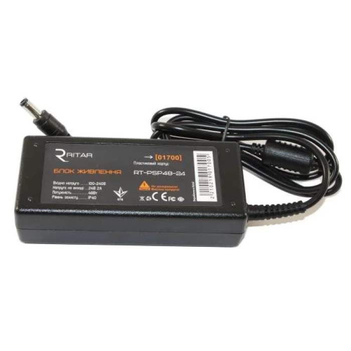 Блок живлення Ritar RT-PSP48-24, 24V, 48W, 2A, імпульсний (штекер 5.5/2.5) (01700)