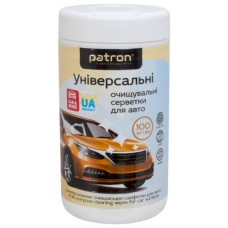 Серветки чистячі Patron для авто, універсальні, туба, 100 шт (F3-052)