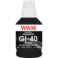 Чорнило WWM Canon G5040/G6040/G7040, GM2040/GM4040, Black, 190 мл, пігментне (G40BP)