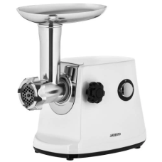 М'ясорубка Ardesto MGA-1750R, White/Inox, 1700Вт, 3 диски, насадка для домашніх ковбас, для терки та шинкування, продуктивність 1.6 кг/хв, реверс