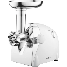 М'ясорубка Ardesto MGA-2000W, White, 2000Вт, 3 диски, мультирізка, насадки домашніх ковбасок та кеббе, реверс, 1.9кг/хв