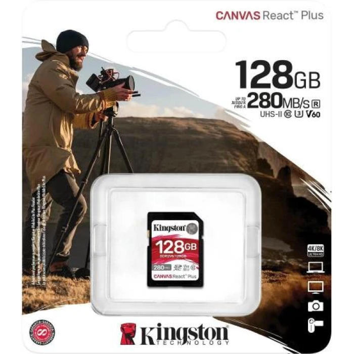 Карта пам’яті Kingston Canvas React Plus SDXC 128 ГБ