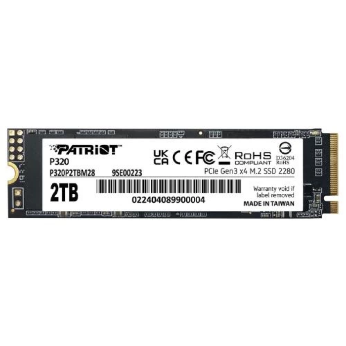 SSD Patriot P320 2 ТБ з інтерфейсом PCIe 3.0 x4