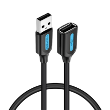 Кабель USB 2.0 AM - USB AF, 1.5 м, Black, Vention (CBIBG)