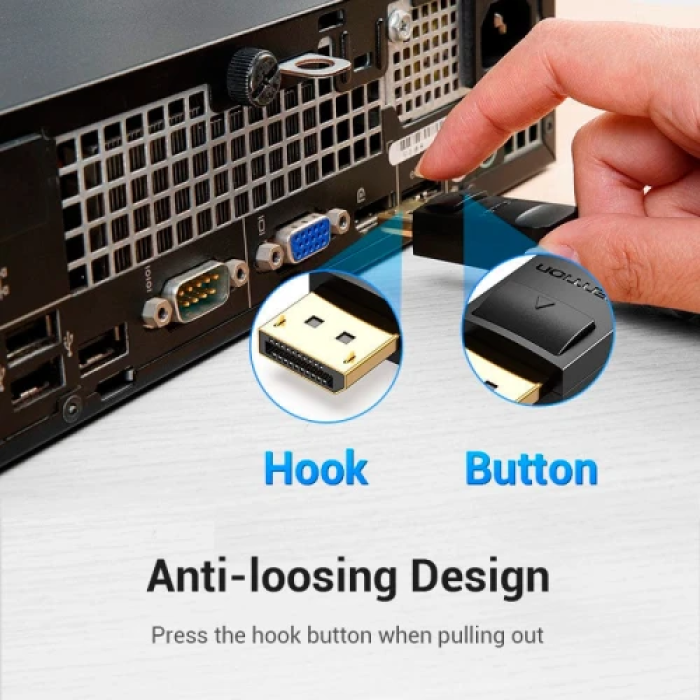 Кабель Vention DisplayPort — DVI-D, 2 м, чорний
