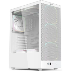 Корпус 2E Iconic V8210W, White, без БЖ, Mid Tower, для ATX / Micro ATX / Mini ITX, 1xType-C / 1xUSB 3.0 / 1xUSB 2.0, макс. CPU - 170 мм / VGA - 325 мм, 4x120 мм ARGB, бічна панель із загартованого скла (2E-V8210W)