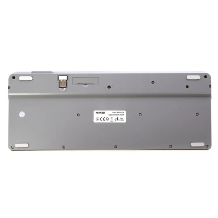 Клавіатура бездротова Maxxter KBW-02G-UA, White/Grey, USB 2.4GHz