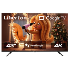 Телевізор 43" Liberton LTV-43U02GT, LED, 3840x2160, 60 Гц, Google TV, DVB-T2/T/C, LAN, Wi-Fi, 3xHDMI, 2xUSB, 16 Вт, VESA 300x300