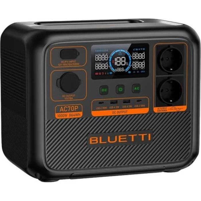 Зарядна станція BLUETTI PowerOak AC70P — 864 Вт·год