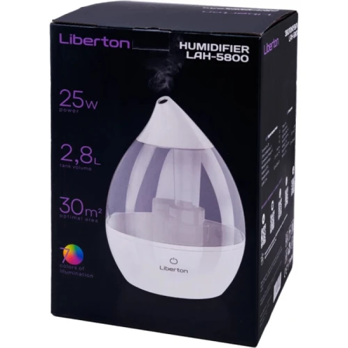 Ультразвуковий зволожувач Liberton LAH-5800 із резервуаром 2,8 л