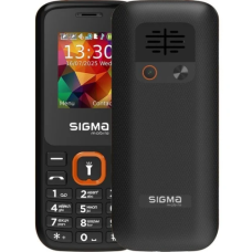Мобільний телефон Sigma mobile X-style 171 Mini, Black-Orange, 2 Mini-SIM + Micro-SIM, дисплей 1.77" кольоровий (128x160), SC6531E, MicroSD (до 32 ГБ), FM, Bluetooth 3.0, Cam 0.3Mp, 800 mAh