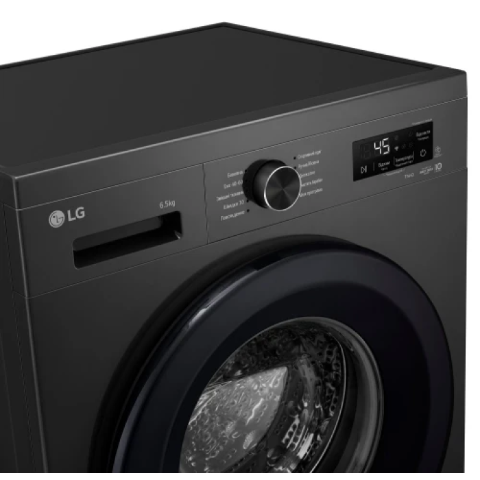Пральна машина LG F2Y2WS6JE, Anthracite, 6.5кг, фронтальна, 10 програм, швидкість віджиму 1200 об/хв, дисплей, інвертор, клас енергоспоживання B, 85x60x44 см