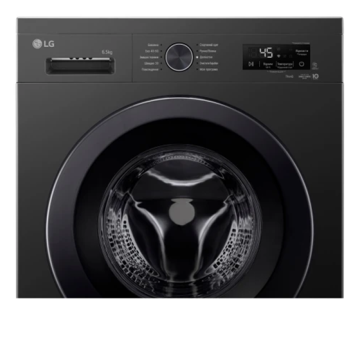Пральна машина LG F2Y2WS6JE, Anthracite, 6.5кг, фронтальна, 10 програм, швидкість віджиму 1200 об/хв, дисплей, інвертор, клас енергоспоживання B, 85x60x44 см