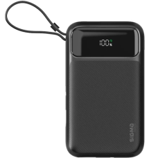 Універсальна мобільна батарея 20000 mAh, Sigma X-power SI20A8QL-MAG, Black, 22.5 Вт, Type-C (PD3.0), USB Type-A, цифровий дисплей