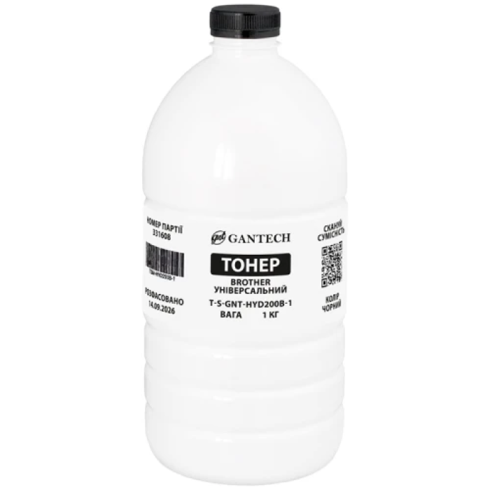 Чорний тонер Gantech для картриджів Brother, 1 кг