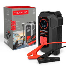 Пуско-зарядний пристрій Titanum JSQ18, Black, 10000 mAh, 2xUSB/USB-C, пусковий струм до 2000A, компресор до 10.3 бар, LED ліхтарик
