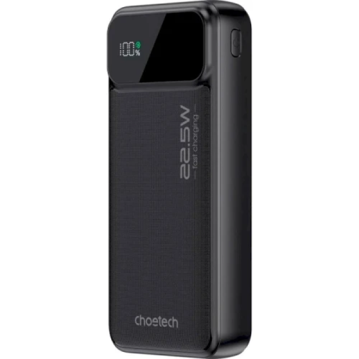 Універсальна мобільна батарея 20000 mAh, Choetech B729, Black, 22.5 Вт, 1xType-C (PD3.0) / 2xUSB (QC3.0), цифровий LED дисплей