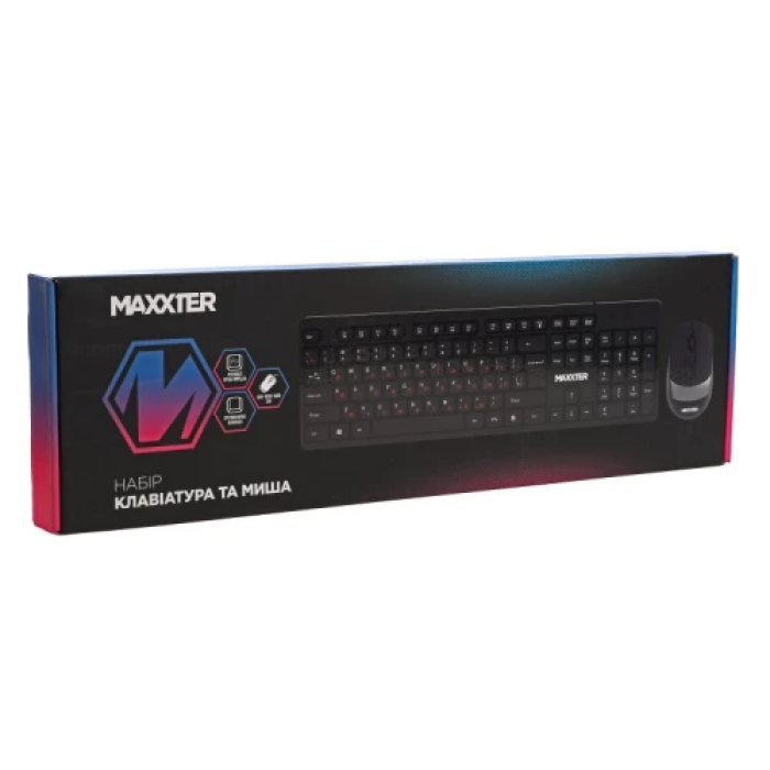 Комплект клавіатури та миші Maxxter KMS-CM-03-UA Black USB