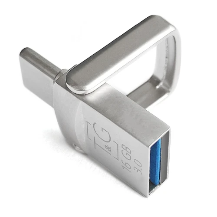 Флеш накопичувач USB 16Gb T&G Metal TG104, Silver, Type-C / USB 2.0 (TG104TC-16G)