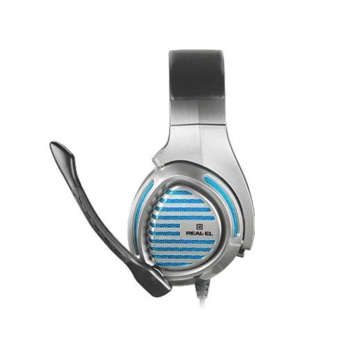 Навушники REAL-EL GDX-7670, Black/Gray, Mini jack + USB, накладні, мікрофон, кабель 2.1 м (GDX-7670)