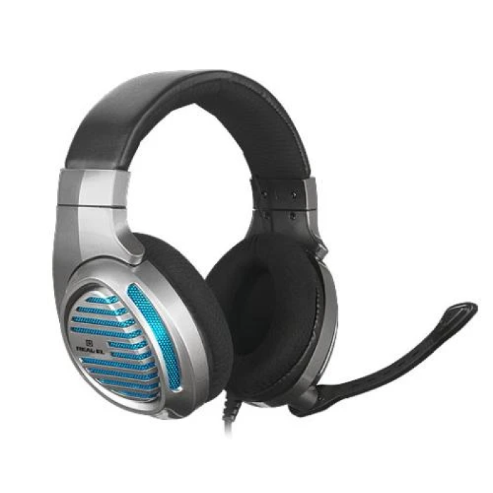 Навушники REAL-EL GDX-7670, Black/Gray, Mini jack + USB, накладні, мікрофон, кабель 2.1 м (GDX-7670)