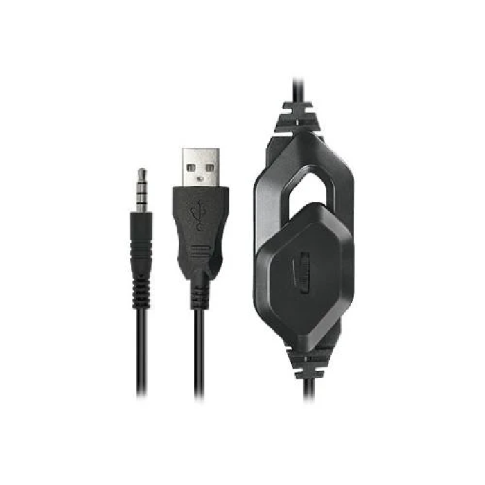 Навушники REAL-EL GDX-7670, Black/Gray, Mini jack + USB, накладні, мікрофон, кабель 2.1 м (GDX-7670)
