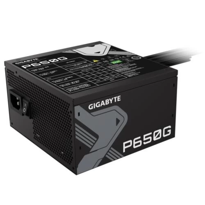 Блок живлення 650 Вт, Gigabyte P650G, Black, 80+ Gold, 120 мм HYB, 3xMolex / 6xSATA / 4x6+2-pin / 2x4+4-pin / 1x20+4-pin, захист OVP/OPP/SCP/UVP/OCP/OTP (GP-P650G)