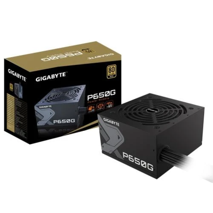 Блок живлення 650 Вт, Gigabyte P650G, Black, 80+ Gold, 120 мм HYB, 3xMolex / 6xSATA / 4x6+2-pin / 2x4+4-pin / 1x20+4-pin, захист OVP/OPP/SCP/UVP/OCP/OTP (GP-P650G)