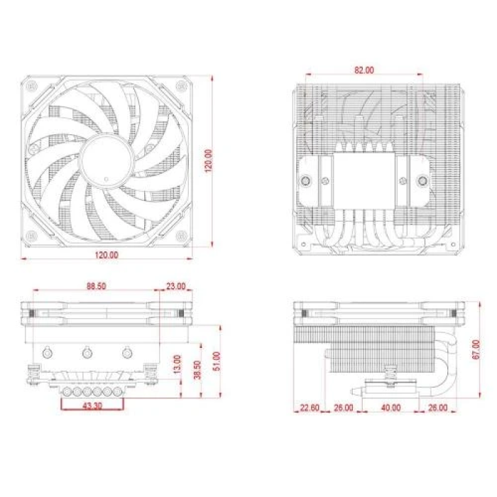 Низькопрофільний кулер ID-Cooling IS-67-XT BLACK для компактного ПК