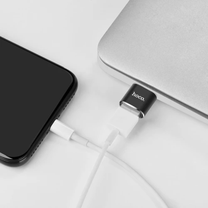Перехідник Hoco UA5 Type-C — USB 2.0 чорного кольору