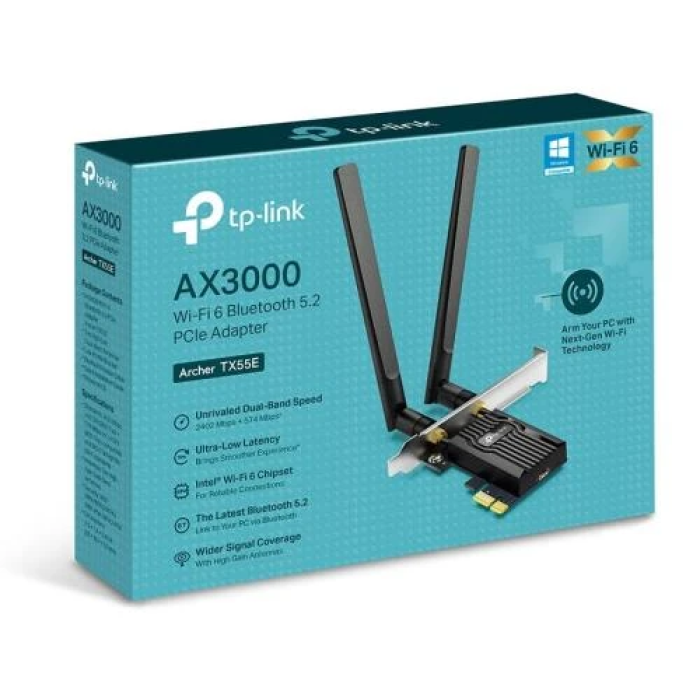 Мережева карта TP-Link Archer TX55E з Wi‑Fi 6 та Bluetooth 5.2